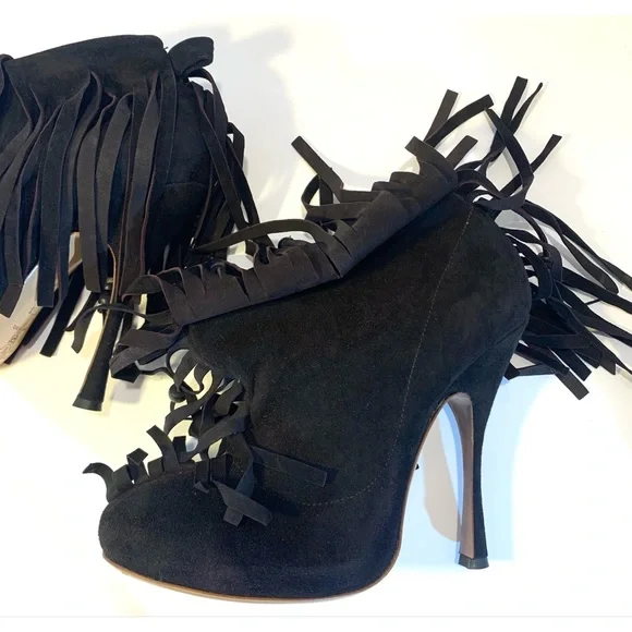 Vivienne Westwood Skyscraper Fringe Ankle Boots 39.5 Sz 8.5 - Picture 13 of 16